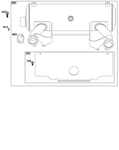 Exhaust Group Diagram and Parts List for 61E377-0051-J1 400000 - 699999 Briggs and Stratton Engine